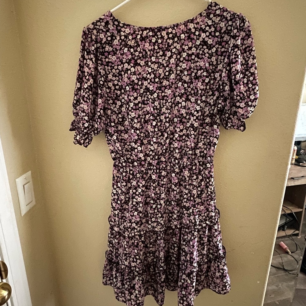 Floral purple and black dress